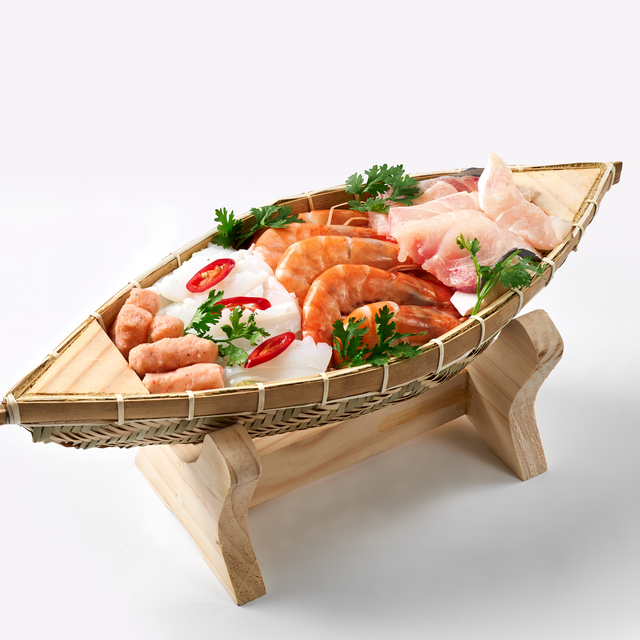 Lẩu Hải Sản (Thuyền Chợ Nổi) - Seafood Hot Pot.