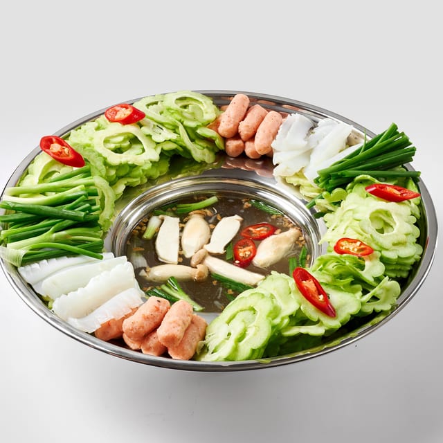 Lẩu Khổ Qua Chả Tôm - Bitter Melon Hot Pot with Shrimp Cake.